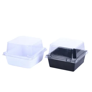 50Pcs Кутия за торта с капак Зеленчукова плодова салата Бенто кутии Опаковка за храна за вкъщи Кутия за торта Пластмасов контейнер за храна