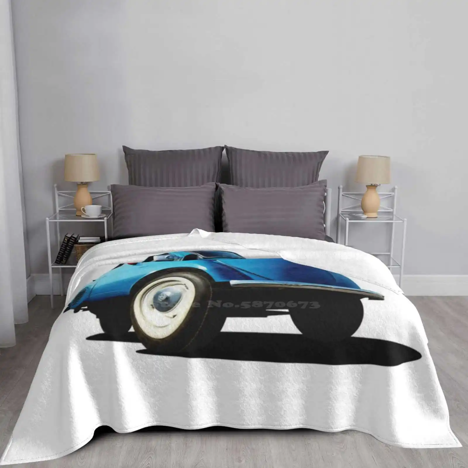 Blue Bubble Car Super Warm Soft Blankets Throw On Sofa / Bed / Travel Isetta Bubble Car Microcar 3 Wheeler Red German Car Europe Изображение 4