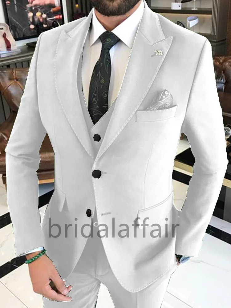 Bridalaffairr Suit Мъжки 2 броя Ежедневни смокинги за сватбен бизнес (Blazer + Pant) Slim Fit Groom Trendy British Изображение 4