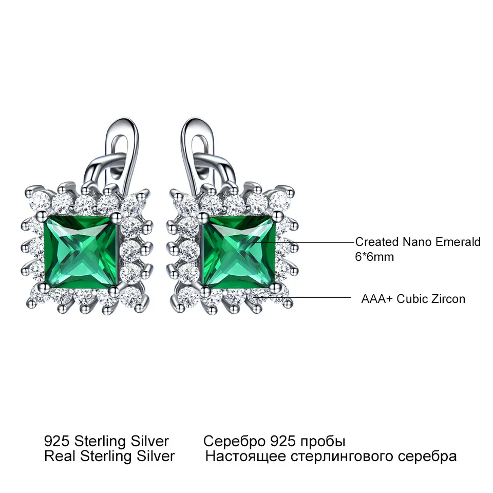 UMCHO Luxury 925 стерлинги сребърни бижута, създадени Emerald Birthstone класически клип обеци за жени елегантни подаръци за рожден ден Ново Изображение 4