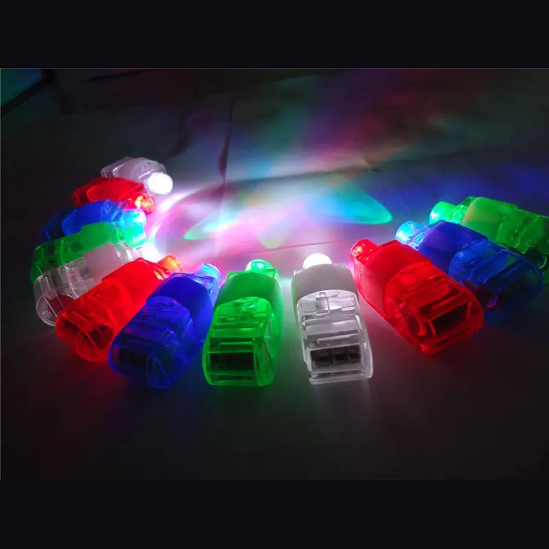 100 бр / лот LED пръстови светлини светещи заслепяващи цветни лазерни излъчващи лампи Коледно сватбено тържество фестивал парти декор Изображение 5