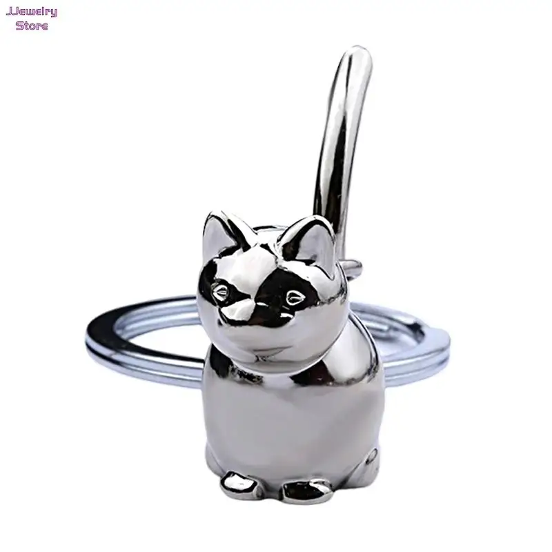 1pc 3D котка ключодържател сладък ключодържател за жени коте късметлия котка ключодържател мъжки кола чанта чар Изображение 5