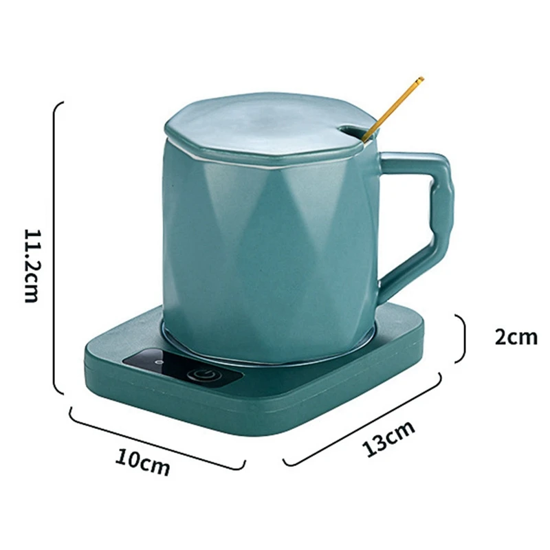 2X чаша нагревател кафе чаша чаша топло мляко чай вода отопление подложка чаша нагревател топло мат постоянна температура увеселителен парк ЕС щепсел Изображение 5
