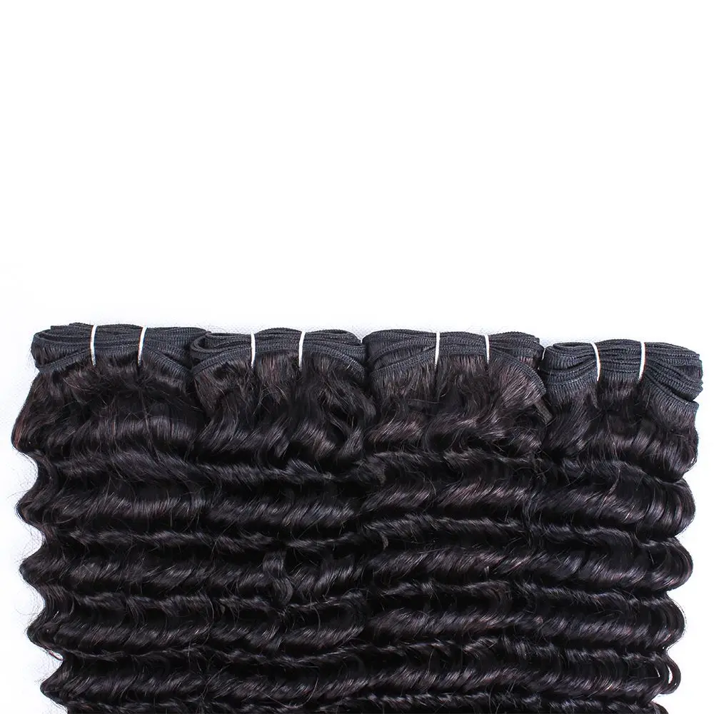 Deep Wave човешки коси пакети бразилски коса тъкане 100g естествена човешка коса пакет 12A клас Remy дълбока вълна Изображение 5