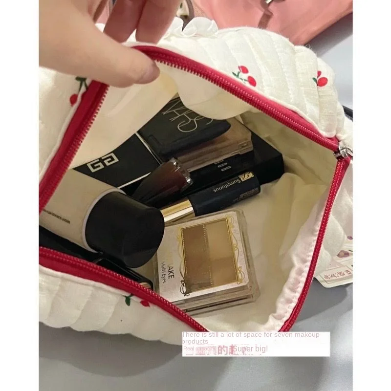 Kawaii Hello Kitty козметична чанта Преносима чанта за пътуване Аниме момиче Продукти за грижа за кожата с голям капацитет Съхранение Преносима чанта за пране Подарък Изображение 5