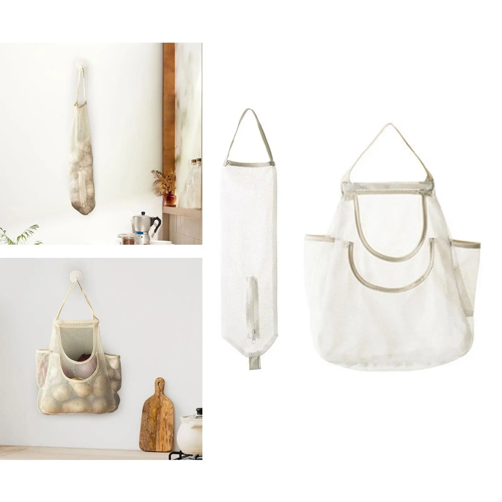 Mesh чесън нетна чанта преносима мрежеста чанта с дръжка за картофи лук джинджифил Изображение 5