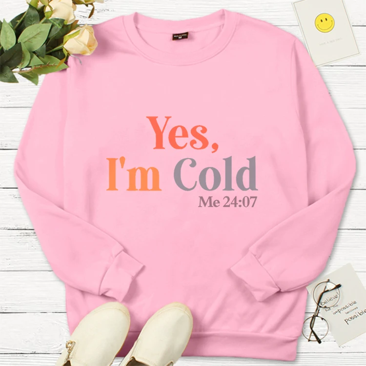 Yes I'm Cold Me 24:7 Сива врана Зимни дрехи Жени 24 часа в денонощието 7 дни Качулки Спортно облекло Поддържайте топло Essentials Hoodie Пуловер Изображение 5