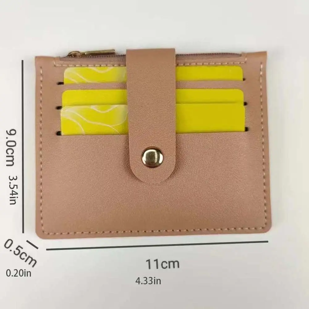 Zipper кожена монета чанта портфейл ретро мулти-позиция PU шофьорска книжка случай проста ивица ID притежателя на кредитна карта Пътуване Изображение 5