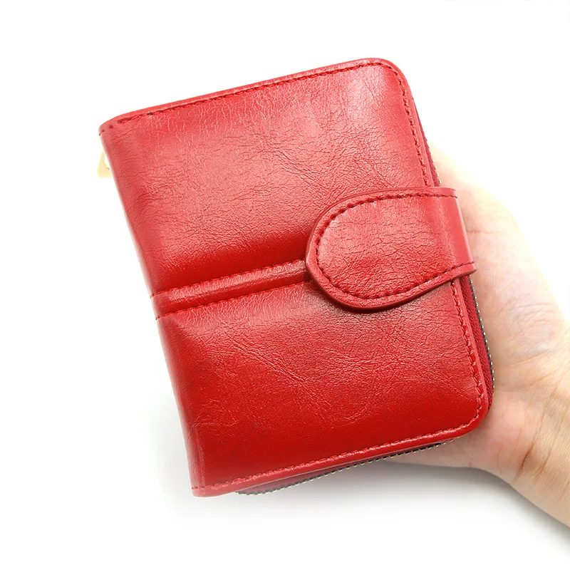 Дамски кожен портфейл за кредитна карта Женска монета чанта мода съединител чанта цип малък портфейл Дамски портфейли Cartera Mujer Изображение 5