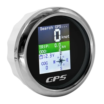 85mm Интелигентен GPS скоростомер Водоустойчив TFT екран Цифров тахометър Километраж с GPS антена за мотоциклет за автомобилна лодка