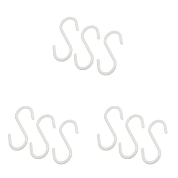 9 бр. Бели пластмасови S образни висящи куки Закачалки за облекло за шал