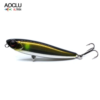 AOCLU-Hard Bait Floating Pencil, Topwater Swimmer, Inner Refective Foil, VMC Hooks, Japan Quality, 55mm, 3.5g