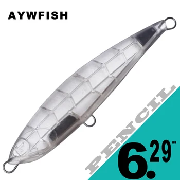 AYWFISH 2PCS / Lot Небоядисан молив 160mm Big Game Fishing Lure 42.7g Плаващ Wobbler Sea Casting 60g Потъващи заготовки за твърда стръв