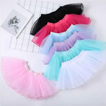 Baby Girls Mini Tutu Skirts Party Fluffy Tulle Dress Ballet Dancewear Clothing Accessories Stage Pettiskirt for Children 2-8Y