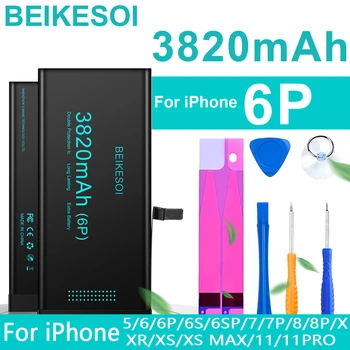 BEIKESOI телефон батерия за iPhone 6P Real 3820mAh iPhone 6P оригинален висок капацитет замяна Bateria с ремонт инструменти комплект
