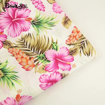 Booksew 100% памук Poplin плат мек домашен текстил лято цвете дизайн прошиващи за занаяти Patckwork облекло рокля риза CM