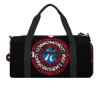 Captain Pi Superhero Shield Gym Bag Math Pi Travel Sports Bags Мъжки дизайн с обувки Графичен фитнес чанта Външни чанти