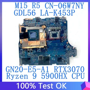 CN-06W7NY 06W7NY 6W7NY За DELL G15 5515 GDL56 LA-K453P дънна платка с процесор Ryzen 9 5900HX GN20-E5-A1 RTX3070 100% тестван добър