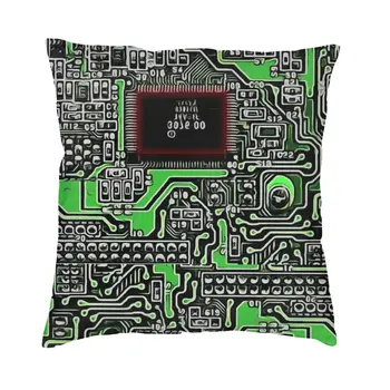 Digital Heart Pcb Калъфки за възглавници Диван възглавница Circuit Chip Printed Nordic Cushion Cover Velvet Pillowcase Home Decoration
