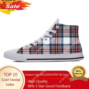 Hot Cool Scottish Plaid Stewart Tartan Clan Fashion Ежедневни обувки Високи Топ дишащи мъже Дамски маратонки Леки обувки