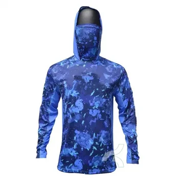 HUK риболовна риза с дълъг ръкав против UV риболов с качулка с маска за лице Рибно облекло Външни слънцезащитни тениски UPF 50+