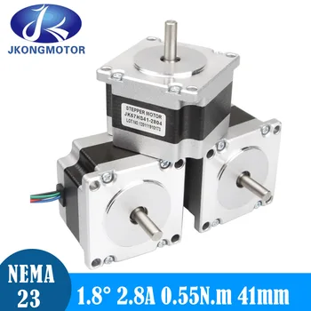 Jkongmotor NEMA23 стъпков мотор 41mm 2.8A 0.55N.m 78Oz-in Hybird стъпков мотор CNC стъпков двигател За CNC машина 3D принтер