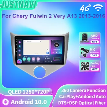 JUSTNAVI 8+128G Android кола мултимедия GPS навигация 2din за Chery Fulwin 2 Very A13 2013 2014 2015 2016 Carplay RDS DSP SWC