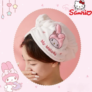 Kawaii Sanrio Kuromi MyMelody Суха шапка за коса Карикатура Аниме Абсорбираща шапка за бърза вана Мека шапка за душ Начало Кърпа за аксесоари за баня
