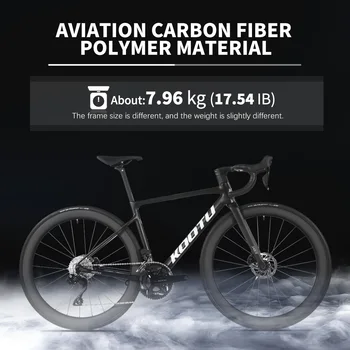 KOOTU Full Carbon Fiber Road Bike Electronic Shift Bike 7.96kg Кормило от едно парче с SHIMAN0 105 7170 Di2 24Speed