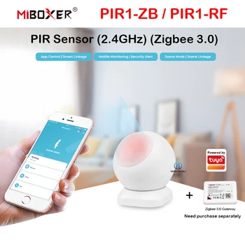 MiBoxer PIR сензор за тяло инфрачервен PIR1-RF 2.4GHz PIR1-ZB Zigbee 3.0 Интелигентно свързано откриване на движение за светлина на крушка