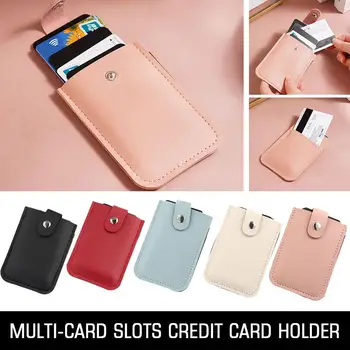 Multi-card Slots Bank Credit Card Holder Wallet Fashion Purse Leather Multifunction Business Hasp Card Ultra-Thin Card Case R0Q3