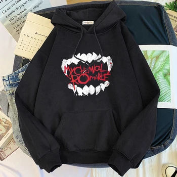 My Chemical Romance Hoodies Мъжки хип-хоп суичъри с дълъг ръкав Графичен печат Пуловери с качулка Punk Harajuku Streetwear