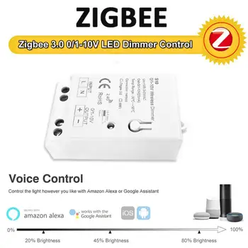 New Tuya Smart Zigbee 3.0 Поддръжка на превключвател за затъмняване на контролера Smartthings 0-10V 1-10V Работа с интелигентен живот Alexa Google Home