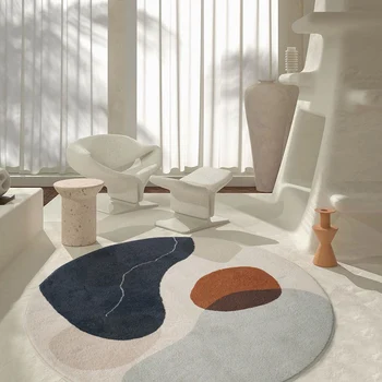 Nordic INS стил кръгъл килим за хол Начало спалня килим детска стая неплъзгаща се маса за чай мат мека пухкава учебна зона килим