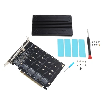 NVME M-KEY SSD RAIDs PCIE X16 Array разширителен адаптер съвет PCIE Сплит карта Dropship
