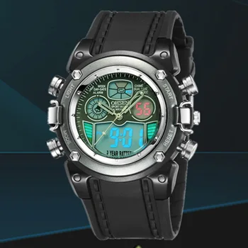 OHSEN Мъжки ръчни часовници Мъжки спортни часовници Модни аналогови цифрови кварцови ръчни часовници Мъжки военен часовник Назад Светлина reloj hombre