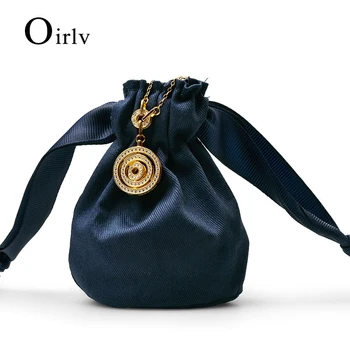 Oirlv Чанти за бижута Торбичка с шнур торбичка чанти за бижута опаковъчни чанти Синя бижутерия торбичка шнур чанта по поръчка лот