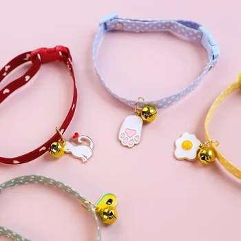 Pet Supplies Cat Collar Bell Accessories Little Cat Dog Necklace Safety Buckle Neck Decoration Cartoon Cute Multi Color