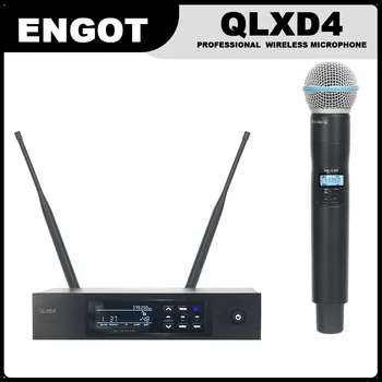 QLXD4 БЕТА58 BETA58A 1-канална безжична микрофонна система UHF TOP Качество метал QLXD4 ръчен MIC за караоке Сценично изпълнение