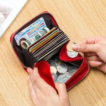 Real Pickup Bag Multi-card Anti-magnetic Multi-function Coin Bag Coin Wallet Zipper Card Cover Мъжка и дамска лична чанта