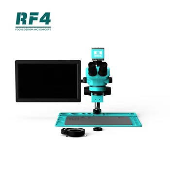 RF4 Индустриален оптичен стерео микроскоп 3840x2160 4K ултра HD камера и 15.6 инчов 4K дисплей за поддръжка на мобилен телефон