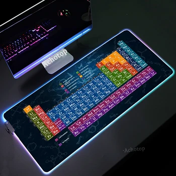 RGB периодична таблица Геймърска подложка за мишка Голяма LED подсветка за мишка Подложка против хлъзгане гумена мишка Офис Deskmat Подложки за клавиатура за лаптоп