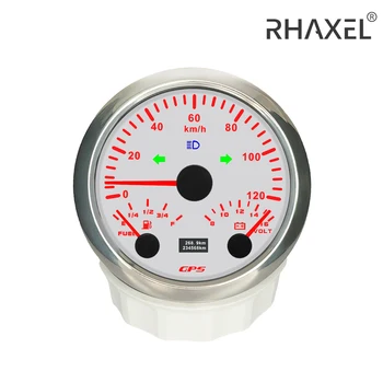 RHAXEL 85mm скоростомер GPS 200MPH километраж ниво на горивото волтметър 12V за мотоциклетни яхти с трипметър GPS антена