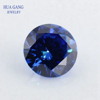  Royal Blue 0.8 ~ 3mm кубичен цирконий камък кръгла форма 5A брилянтен нарязани хлабав CZ камък синтетични скъпоценни камъни виж синьо за бижута