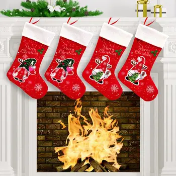 Santa Чорапогащник чанти Дядо Коледа подарък чорапи преносими коледни чорапи декорация Hang чорапи за търговски центрове
