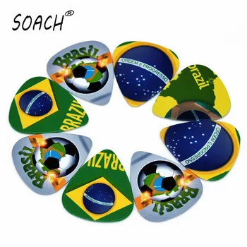 SOACH 50pcs 0.71mm Флаг Бразилия бразилски флаг две странични дизайн китара аксесоари изберете китара кирки китара за укулеле бас