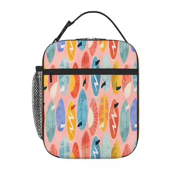 Surfboard Pink Lunch Tote Lunch Bags Thermo Food Bag Lunch Box Деца