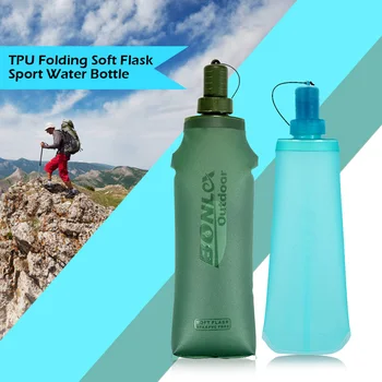 TPU Сгъваема мека колба Спортна бутилка за вода Бягане Къмпинг Туристическа чанта за вода Сгъваема бутилка за вода Чанта за вода