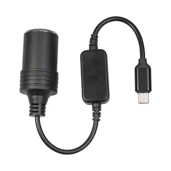 USB C тип C до 12V автомобилна запалка гнездо женски конвертор адаптер кабел за автомобилни запалки кола прахосмукачка