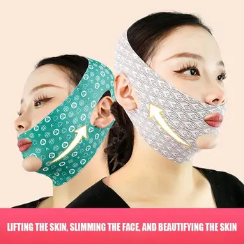 V-Face Lifting Bandage Face Sculpting Sleep Mask High Elastic Double Chin Removal Strap Bandage Face Lifting Law Pattern Mask